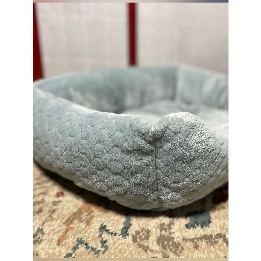 AVA Plush Rectangular Pet Bed in Light Sage Mint Green (18”x 21”) Soft Comfy Bed - Picture 8 of 14